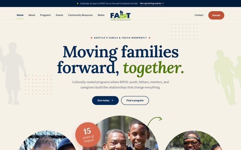 FAST homepage: Moving families forward, together